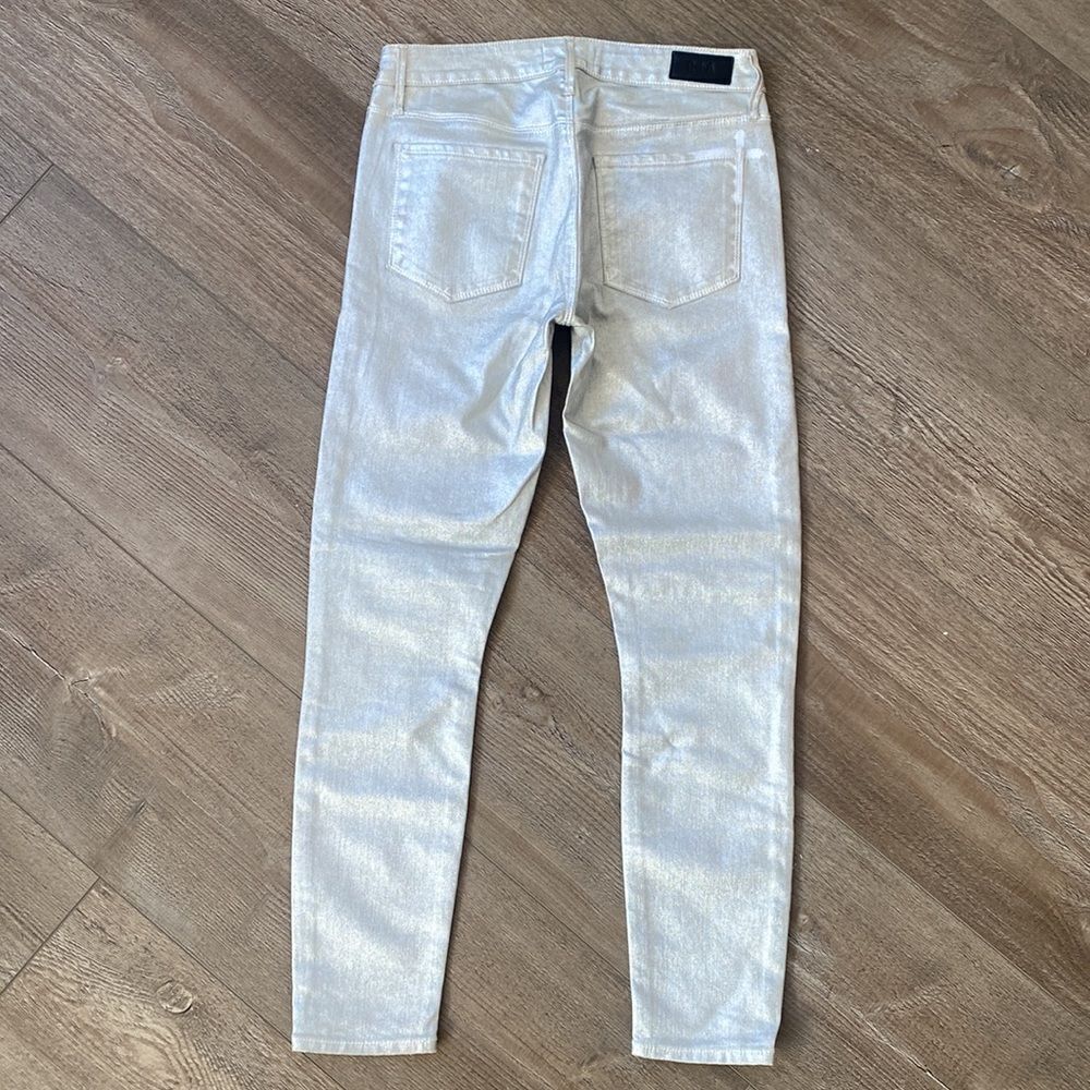 RtA Brand Women’s Silver Coated Denim Mid-rise Skinny Ankle Jean - Picture 4 of 5